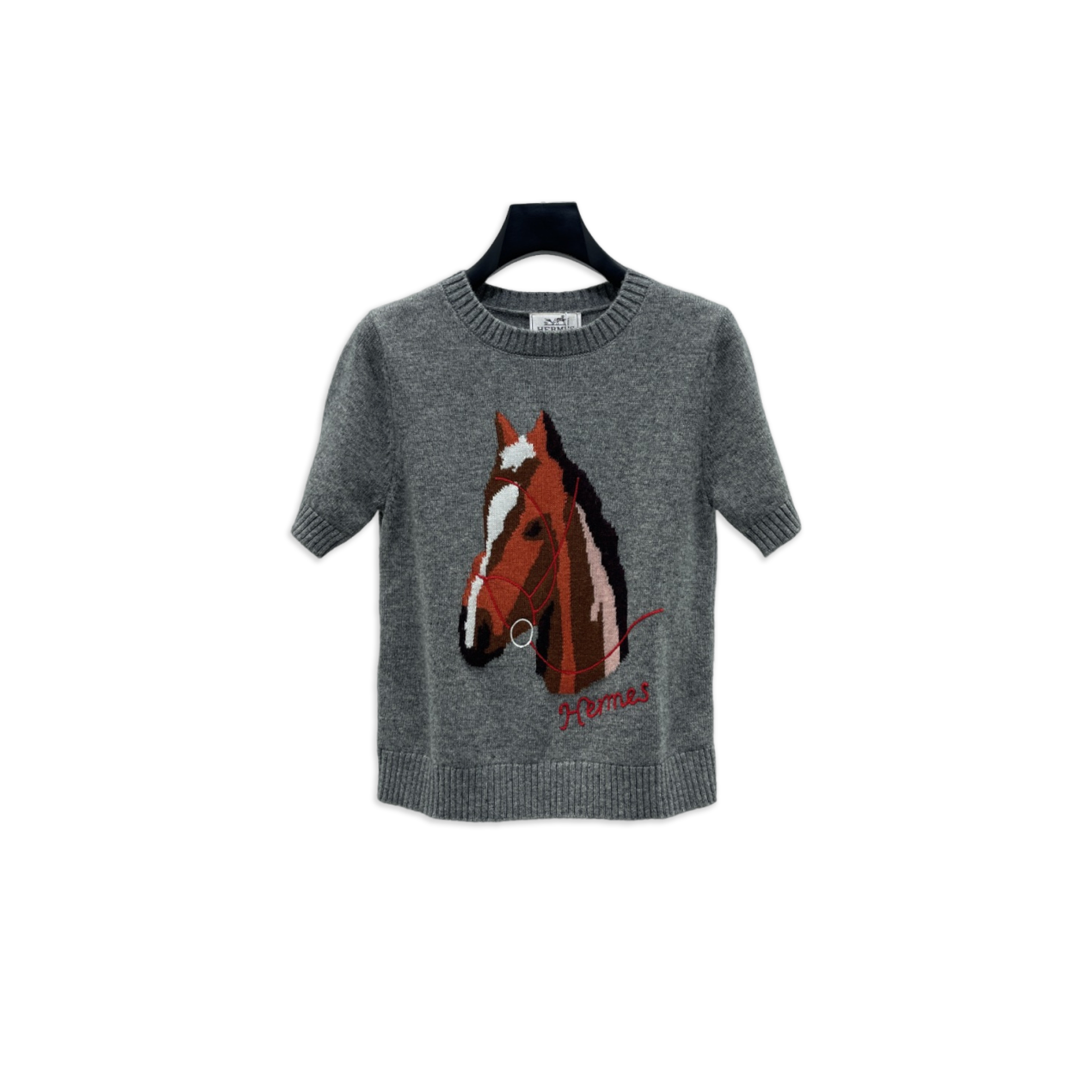 HERMES HORSE HEAD KNIT SHORT SLEEVE